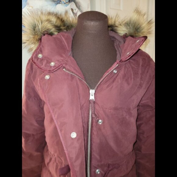 Abercrombie and Fitch Y2K Winter Coat Fur Hood Size Small - Picture 4 of 9